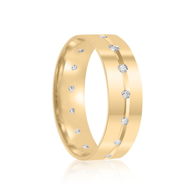 Aliança Ouro 18k Individual Moissanite