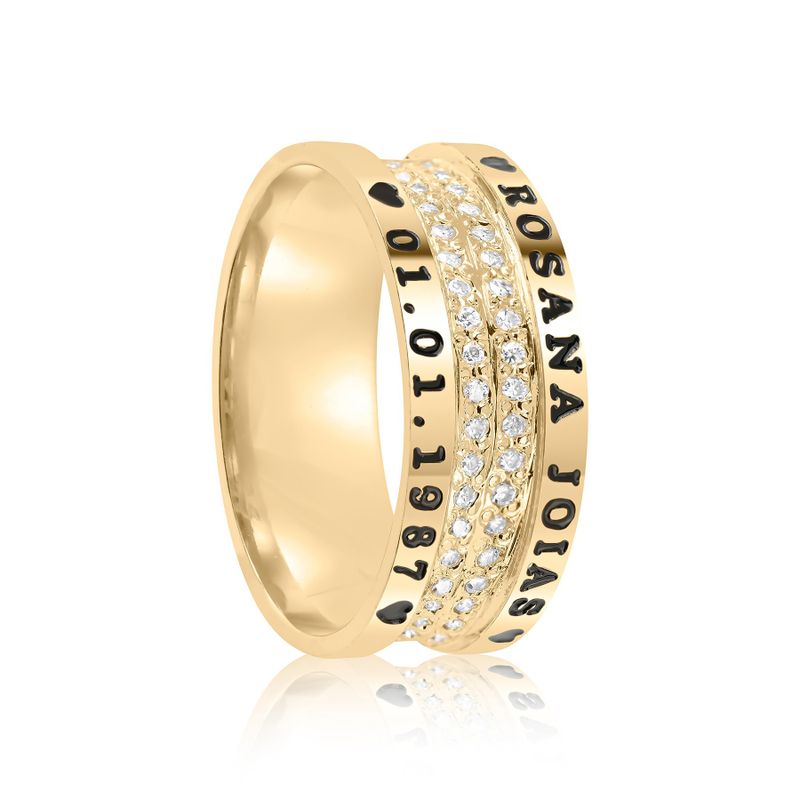 Aliança Ouro 18k Individual Moissanite