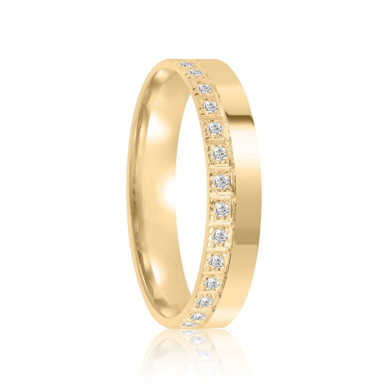 Aliança Ouro 18k Individual Moissanite