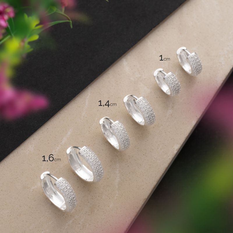 Brinco Prata Argola Zircônia 116340
