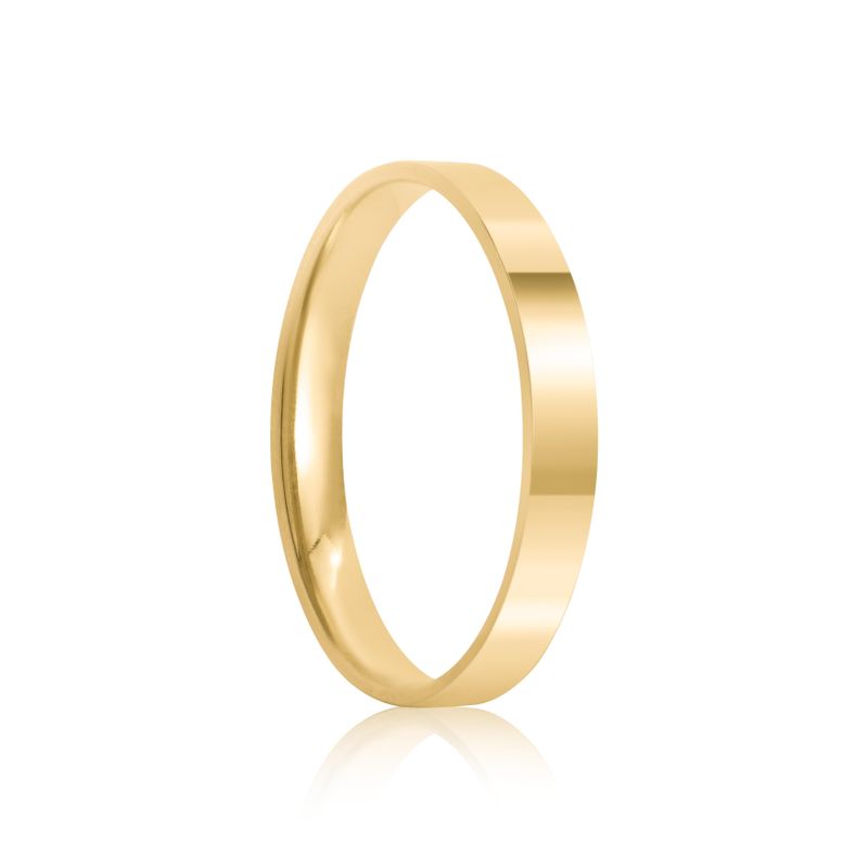 Aliança Ouro 18k Individual  Reta  Anatômica  2,5mm  Diamante  1  pts  (800889/0890)