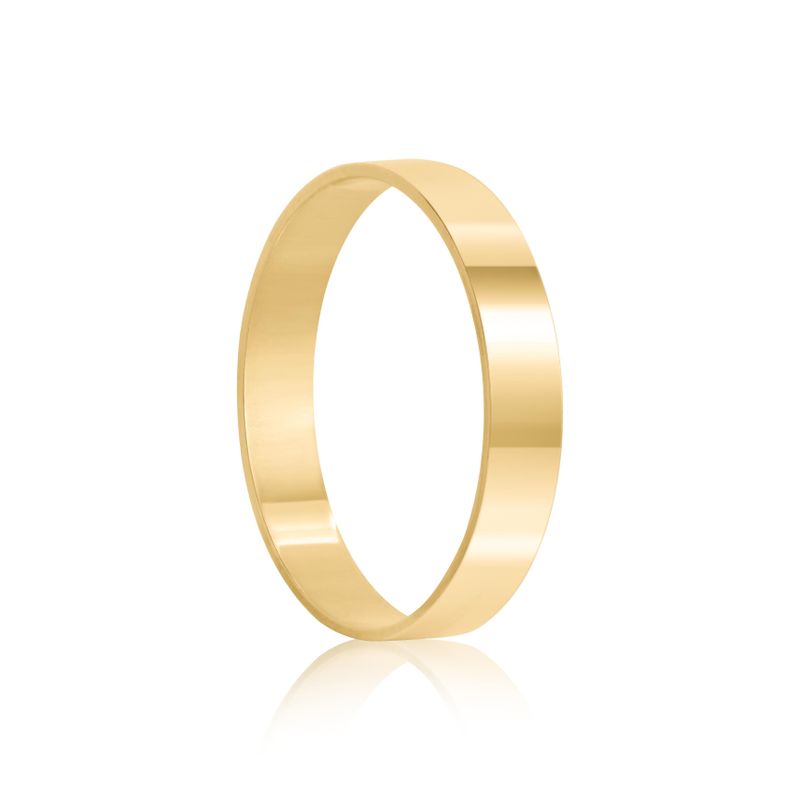 Aliança Ouro 18k Individual  Reta  Anatômica  3,5mm  Diamante  1  pts  (800882/0883)