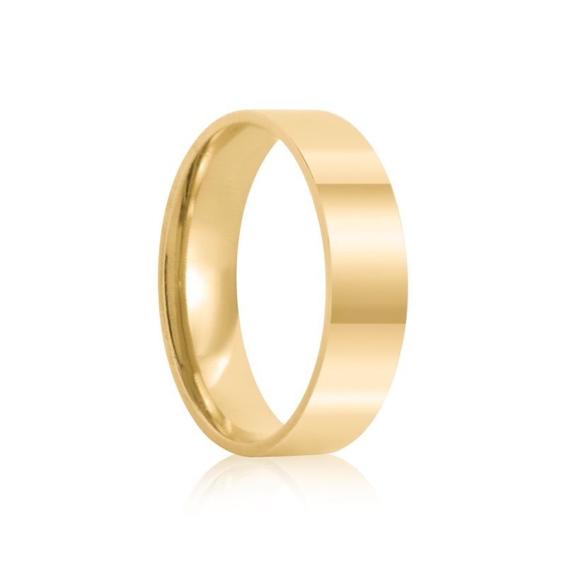 Aliança Ouro 18k Individual  Reta  Anatômica  5mm  Diamante  2  pts  (800886/0887)