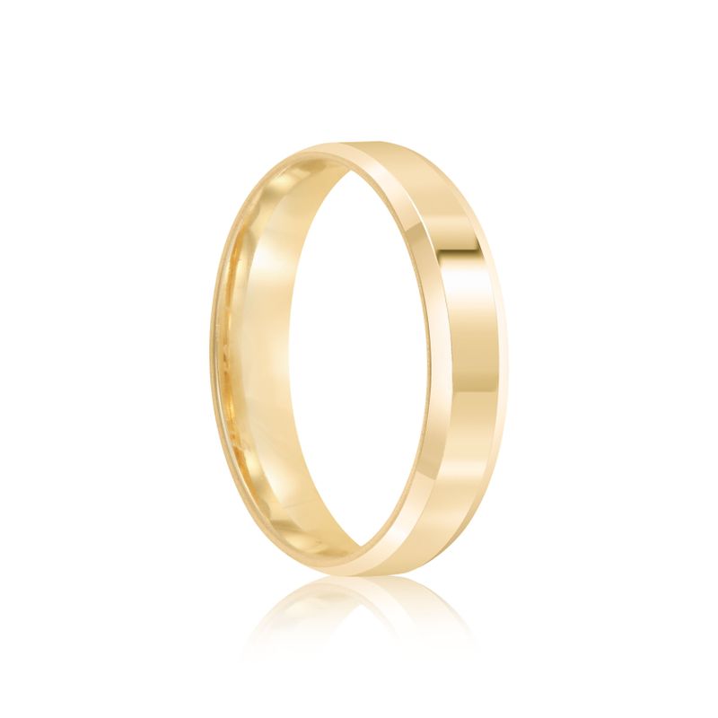 Aliança Ouro 18k Individual  Reta  4mm  (800058)