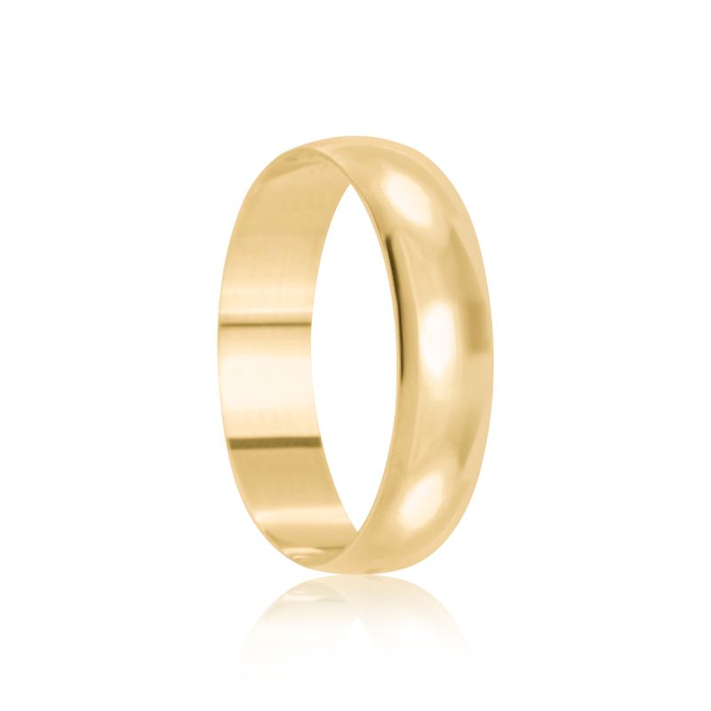 Aliança Ouro 18k individual  Abaulada  5mm  Diamante  2  pts  (801824/1825)