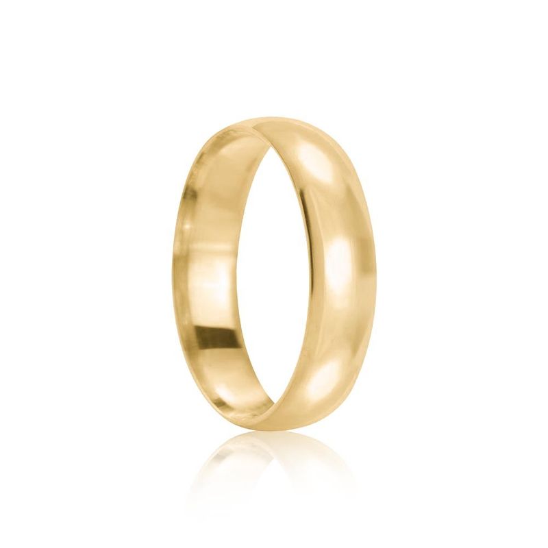 Aliança Ouro 18k individual   Abaulada  5mm  Diamante  2  pts  (801827/1826)
