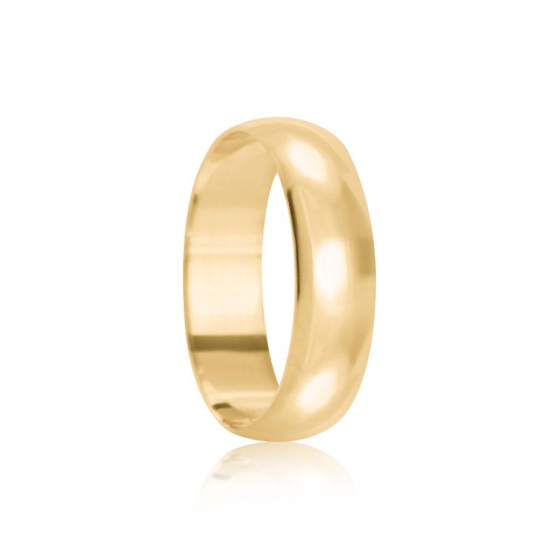 Aliança Ouro 18k individual  Abaulada  5,6mm  Diamante  2  pts  (801828/1829)
