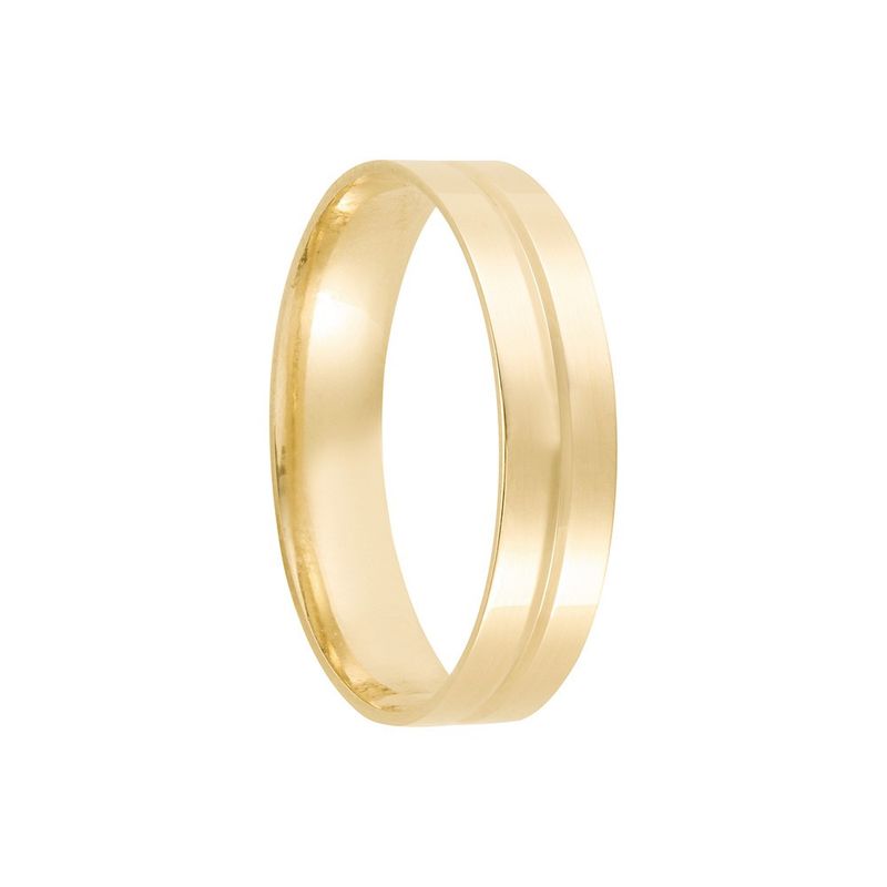 Aliança Ouro 18k Individual  Reta  4mm  Diamante  1  pts  (801835/1834)