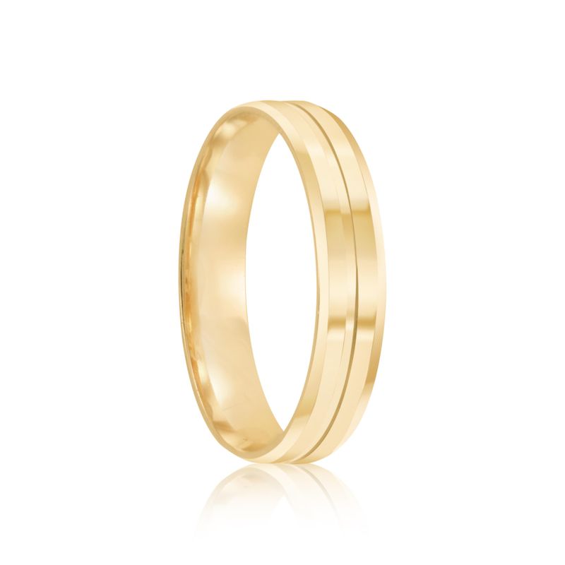 Aliança Ouro 18k Individual  Reta  4mm 0,5  pts  (801938/1939)