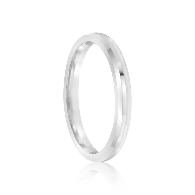 Par Aliança Prata  Semi Anatômica Friso  2,5mm  802145/802146