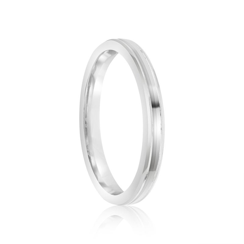 Par Aliança Prata Semi Anatômica Friso 2,5mm 802164/802165