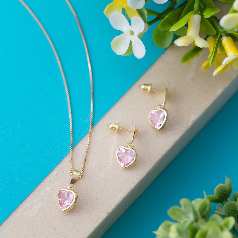 Pingente Ouro 18K Coração Zircônia 507831