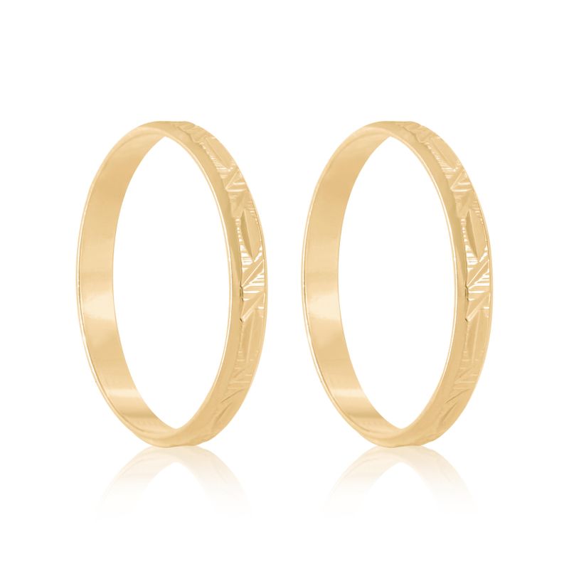 Par Aliança Ouro 10k  Reta  2,4mm  (801561)