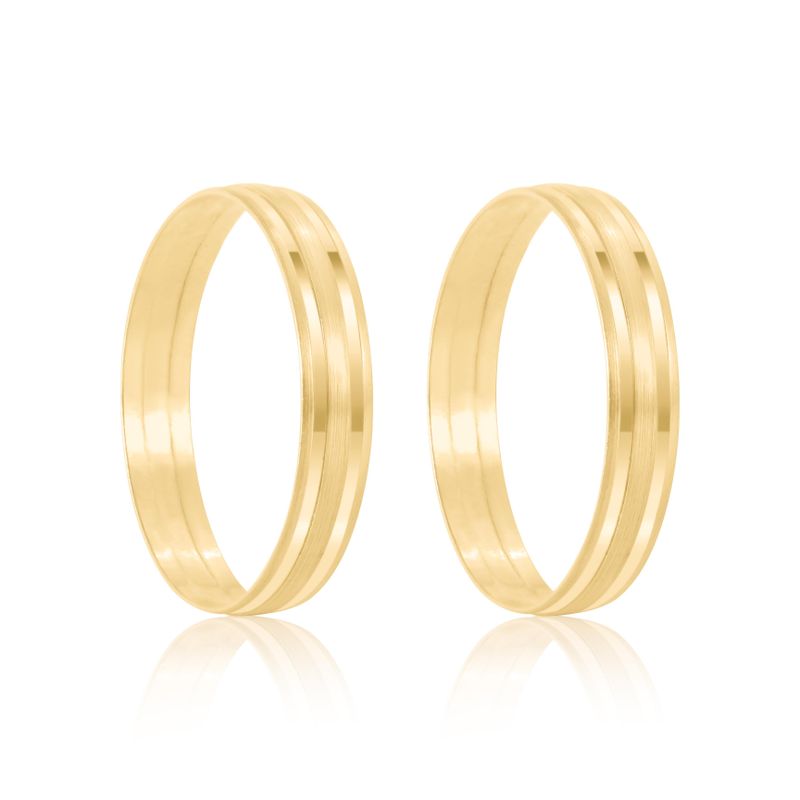 Par Aliança Ouro 10k  reta  3,2mm  (801576)