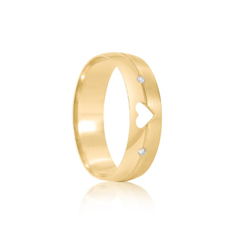 Par Aliança Ouro 10k  Abaulada  Zircônia  5,5mm  (801619/1664)