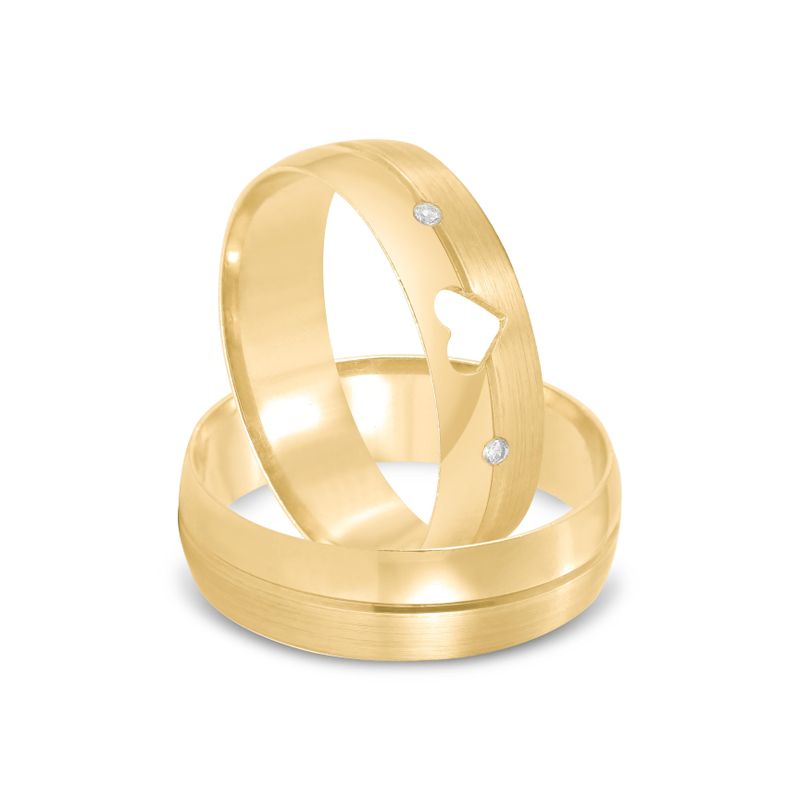 Par Aliança Ouro 10k  Abaulada  Zircônia  5,5mm  (801619/1664)