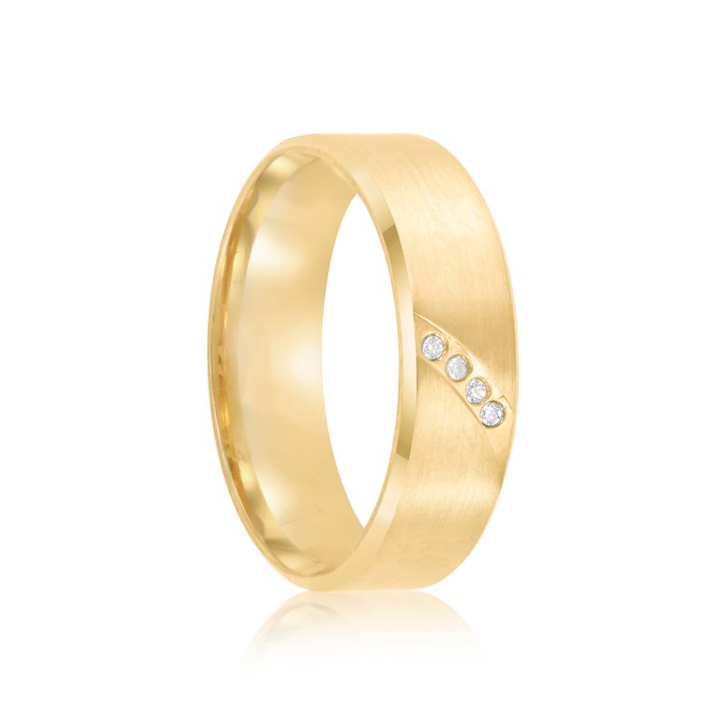 Par Aliança Ouro 10k  Reta  Anatômica  Zircônia  5,5mm  (801623/1666)