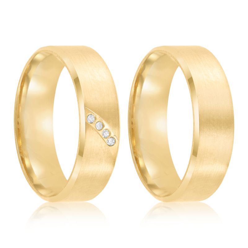 Par Aliança Ouro 10k  Reta  Anatômica  Zircônia  5,5mm  (801623/1666)