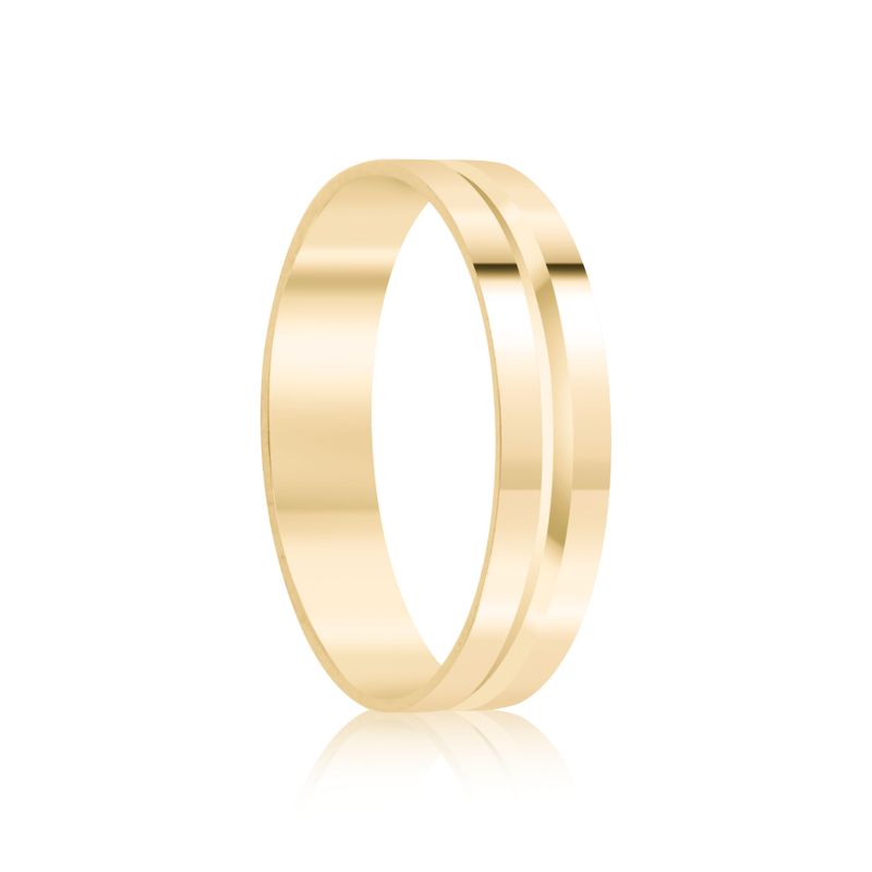 Par Aliança Ouro 10k  Reta  Zircônia   4mm  (801607/1659)