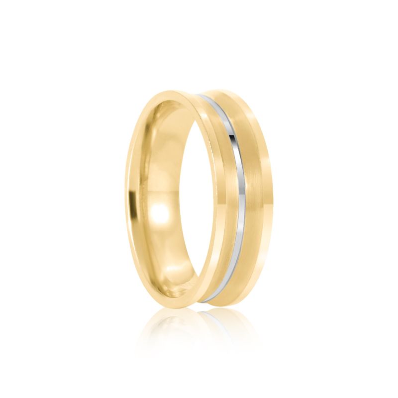 Par Aliança Ouro 10k  Côncavo  Zircônia  5,7mm  (801613/1661)