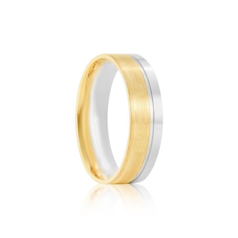 Par Aliança Ouro 10k  Reta Anatômica  Zircônia  5,5mm  (801615/1662)