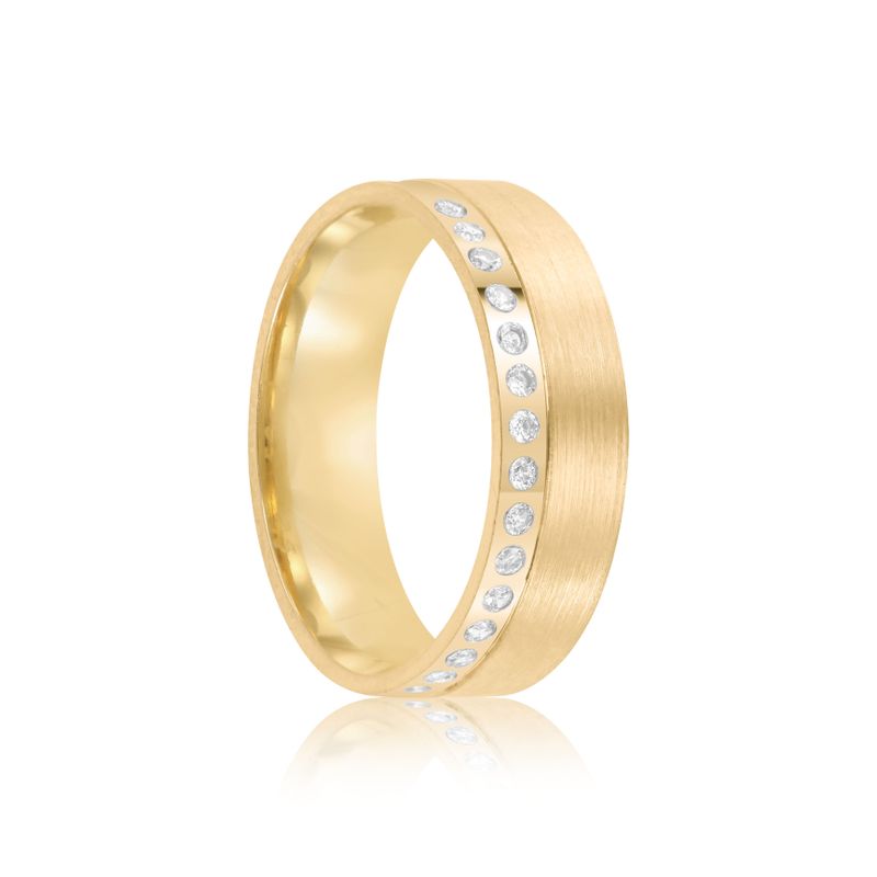 Par Aliança Ouro 10k  Reta  Zircônia  5,7mm  (801629/1669)