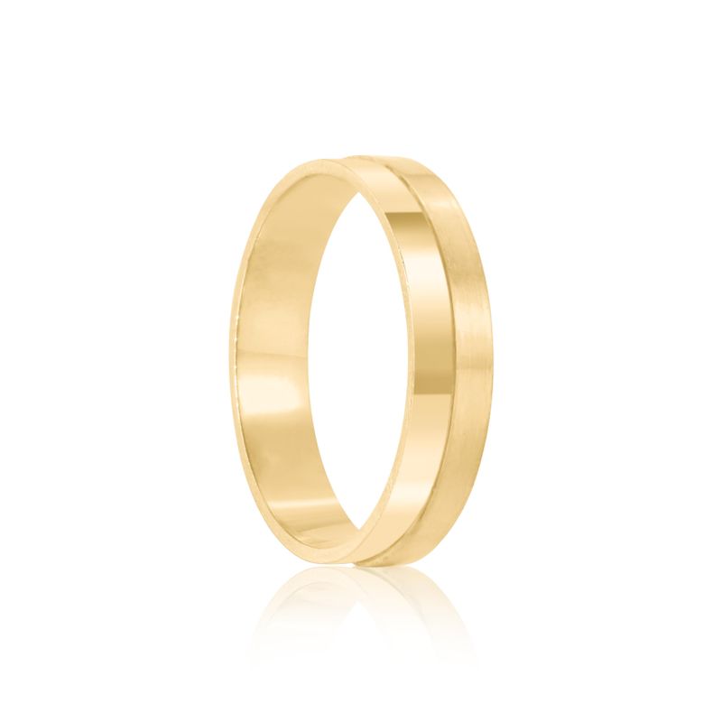 Par Aliança Ouro 10k  Reta  Zircônia  4,3mm  (801627/1668)