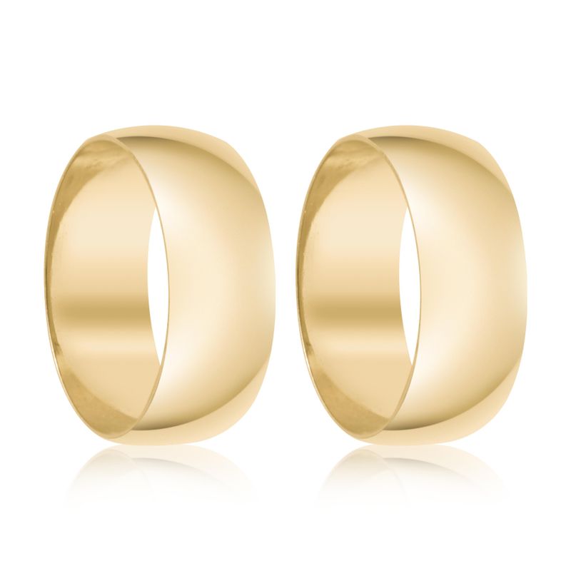 Par Aliança Ouro 10k  Abaulada  Zircônia  7mm  (801737/2180)