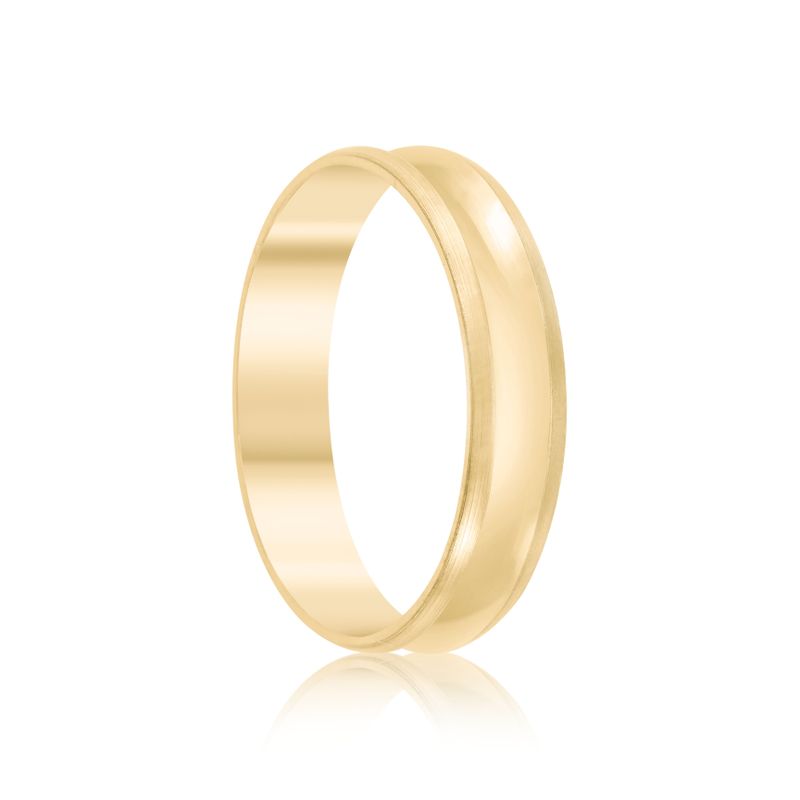 Par Aliança Ouro 10k  Côncavo  Zircônia  4mm  (801591/1651)