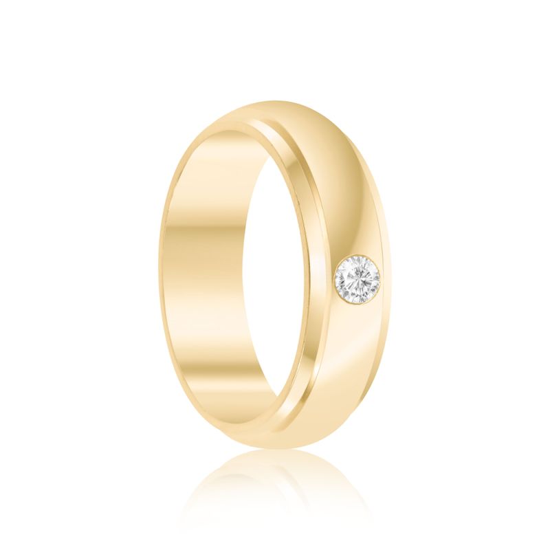 Par Aliança Ouro 10k  Abaulada  Zircônia  5,7mm  (801554/1641)