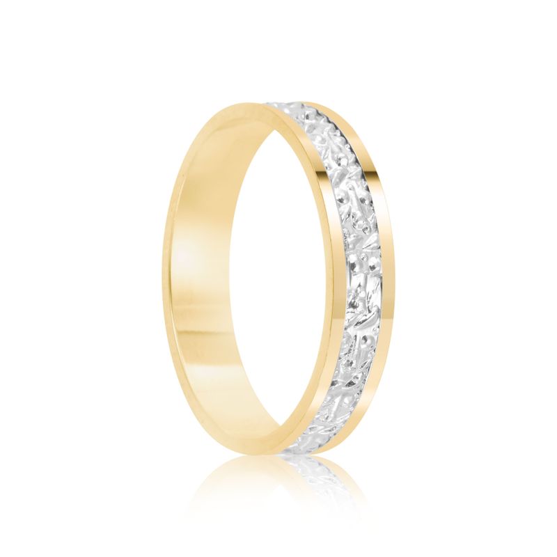 Par Aliança Ouro 10k  Reta  4mm  (801574)