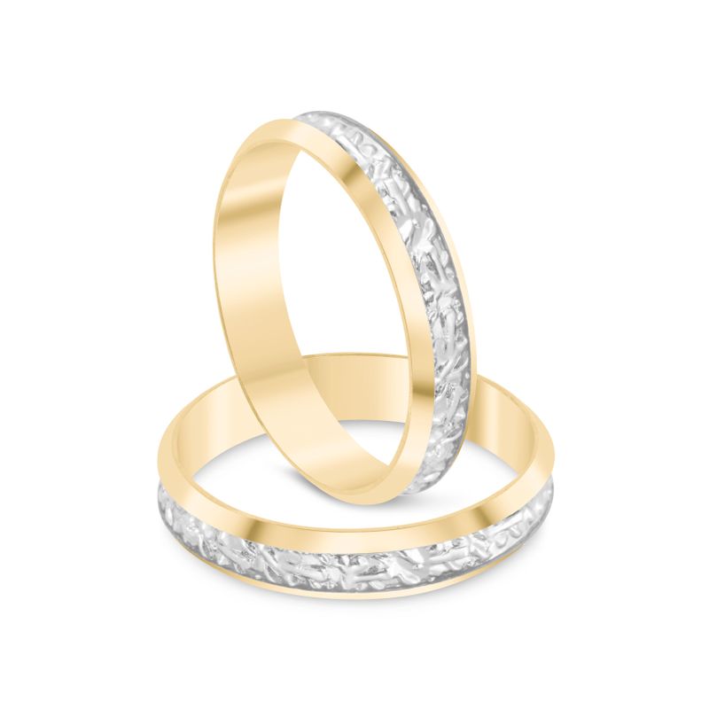 Par Aliança Ouro 10k  Abaulada 4mm  (801572)