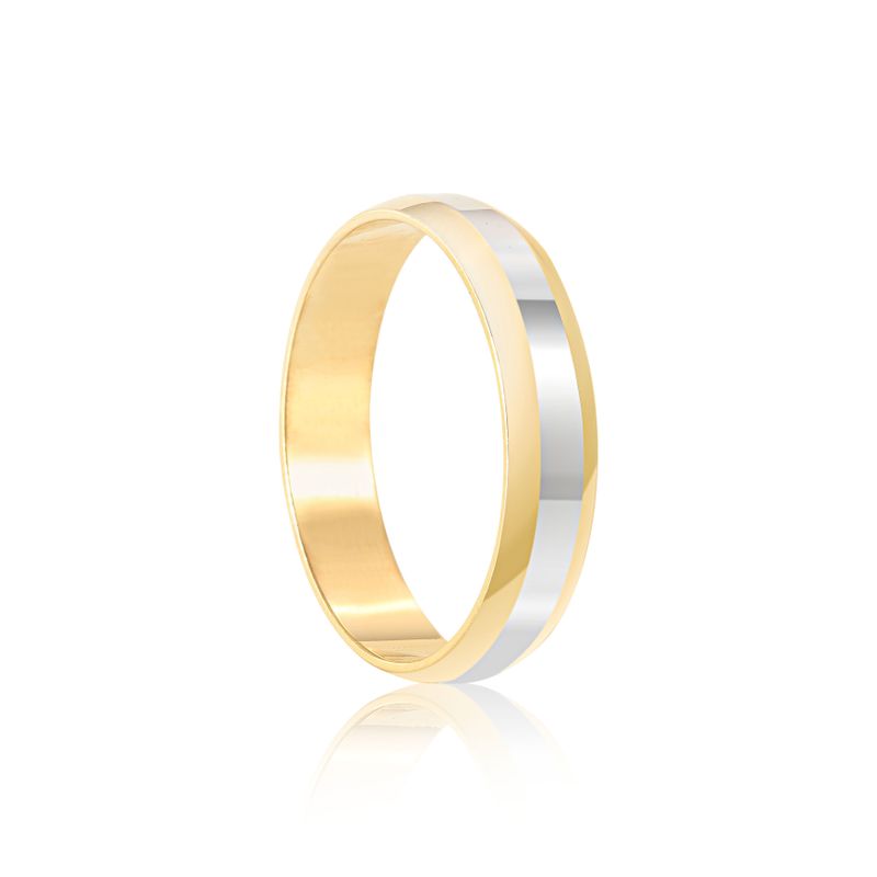 Par Aliança Ouro 10k  Abaulada  4mm  (801569)