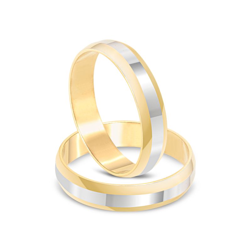 Par Aliança Ouro 10k  Abaulada  4mm  (801569)