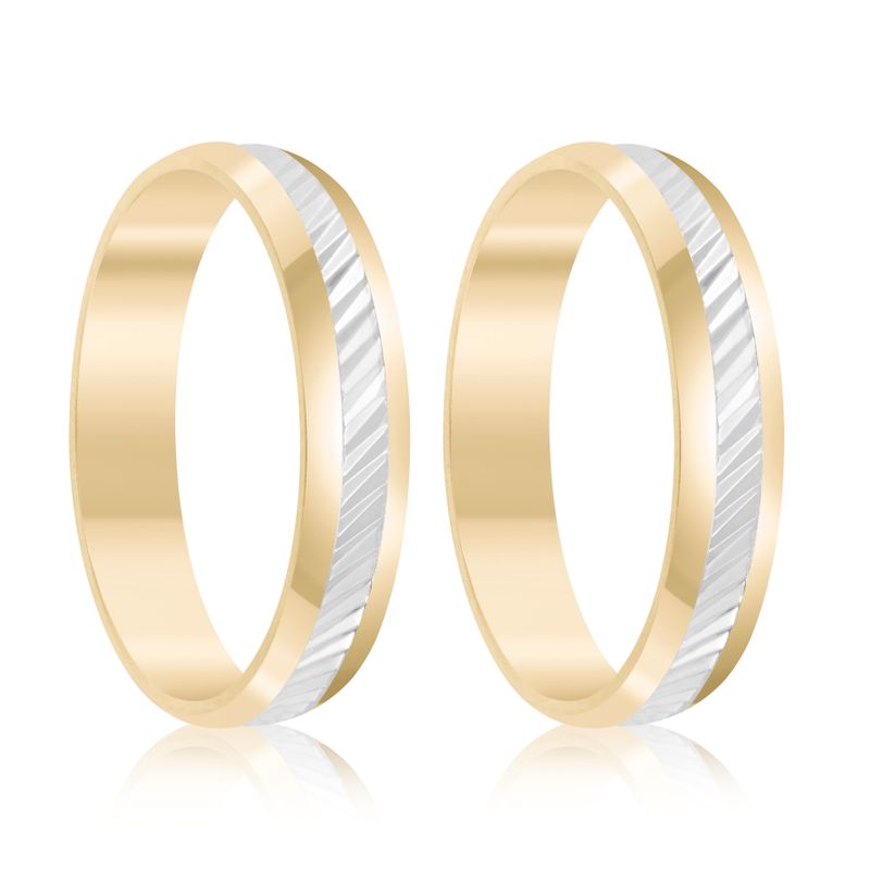 Par Aliança Ouro 10k  Abaulada  4mm  (801570)