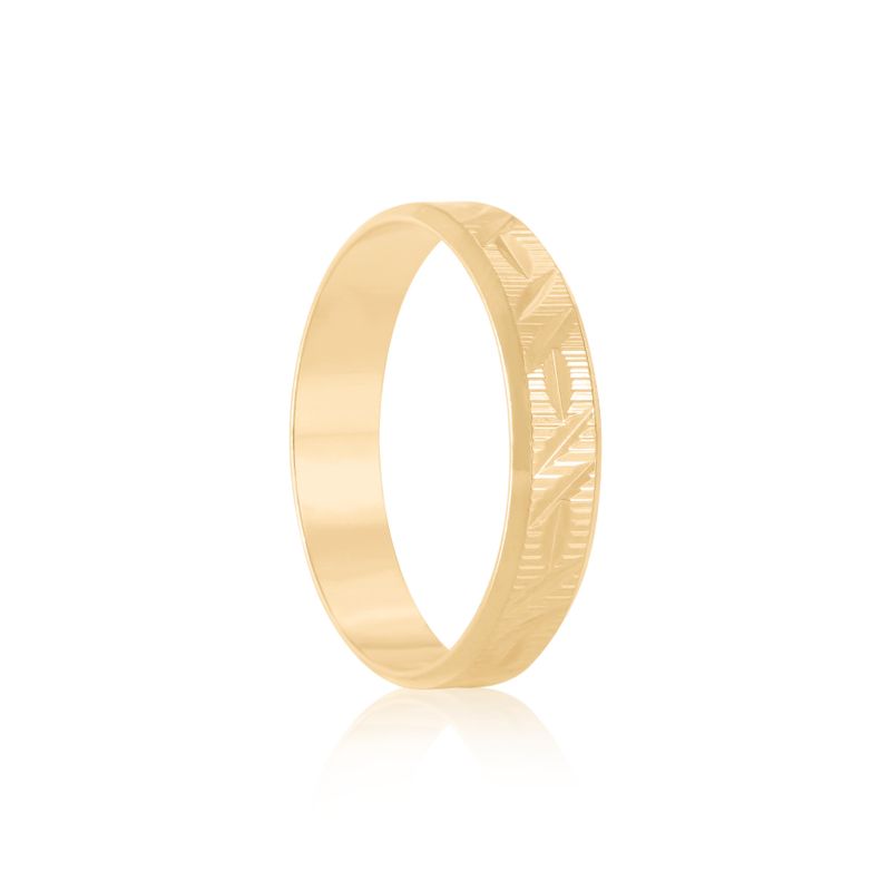 Par Aliança Ouro 10k  Reta  4mm  (801563)