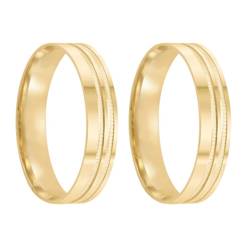 Par Aliança Ouro 18k Reta 4mm (801989)
