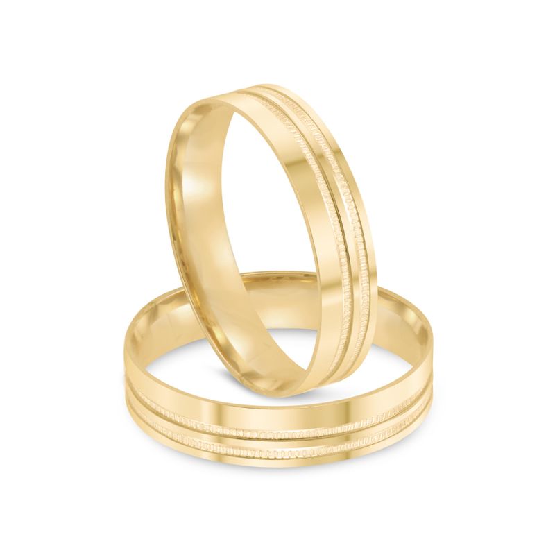 Par Aliança Ouro 18k Reta 4mm (801989)