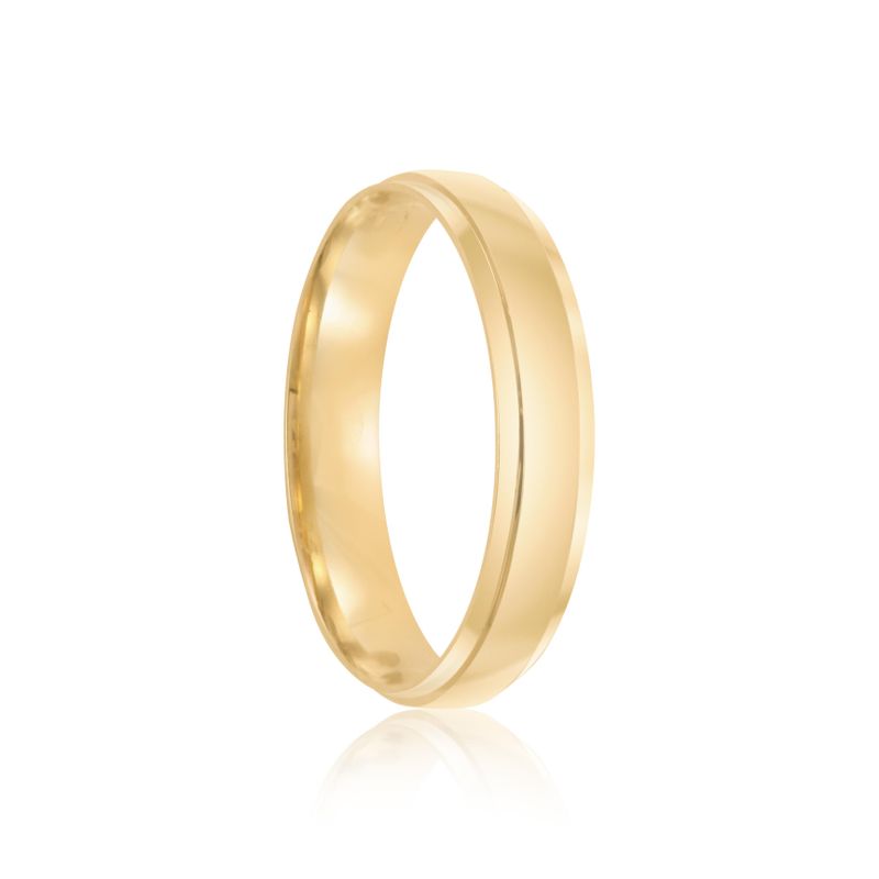 Aliança Ouro 18k Individual Abaulada 4mm Diamante 1,5 pts (801968/801969)