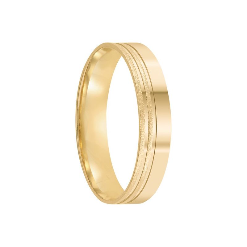 Aliança Ouro 18k Individual Reta 4mm Diamante 1 pts (802030/802031)