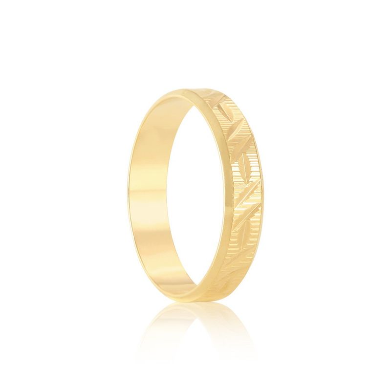 Aliança Ouro 18k Individual Reta 4mm (801352)