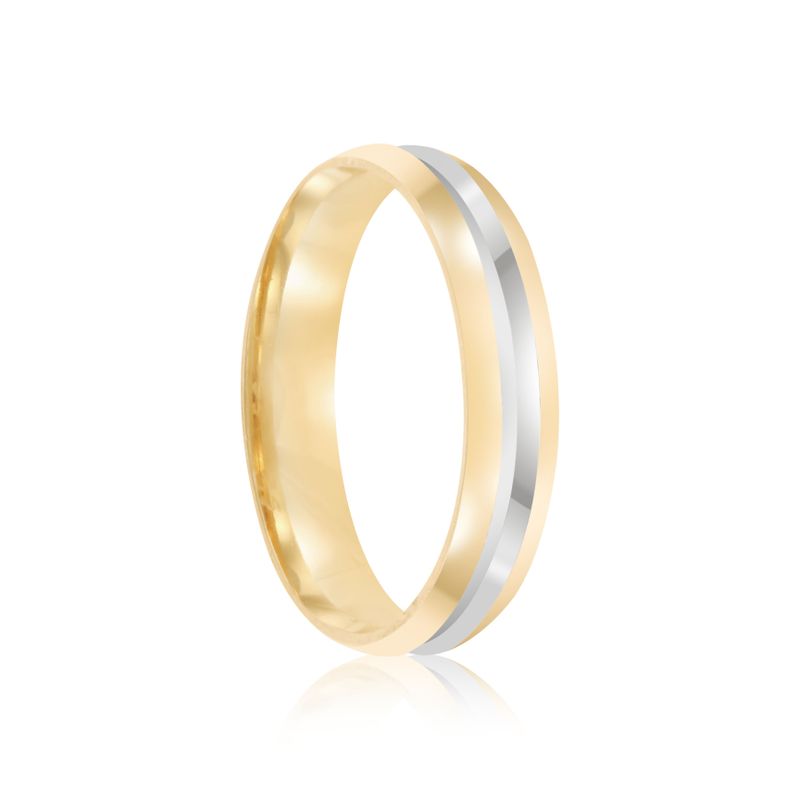 Aliança Ouro 18k Individual Abaulada 4mm Diamantes 7,5 pts (800037/038)