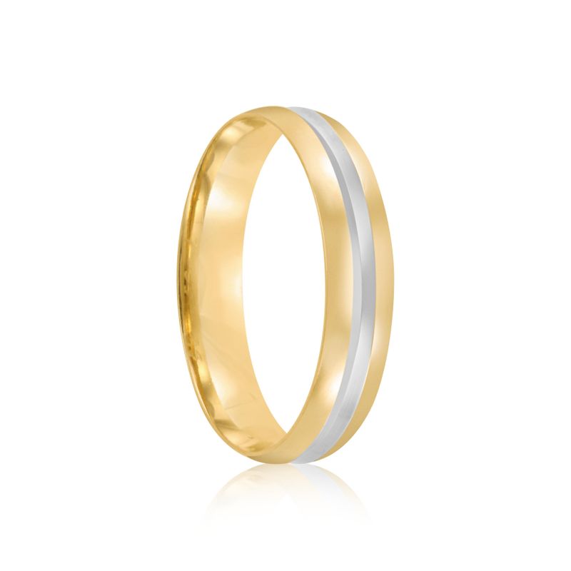 Aliança Ouro 18k Individual Abaulada 4mm Diamantes 4,5 pts (802003/004)