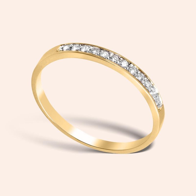 Anel Ouro 18K Aparador Diamante 12 Pontos 304731