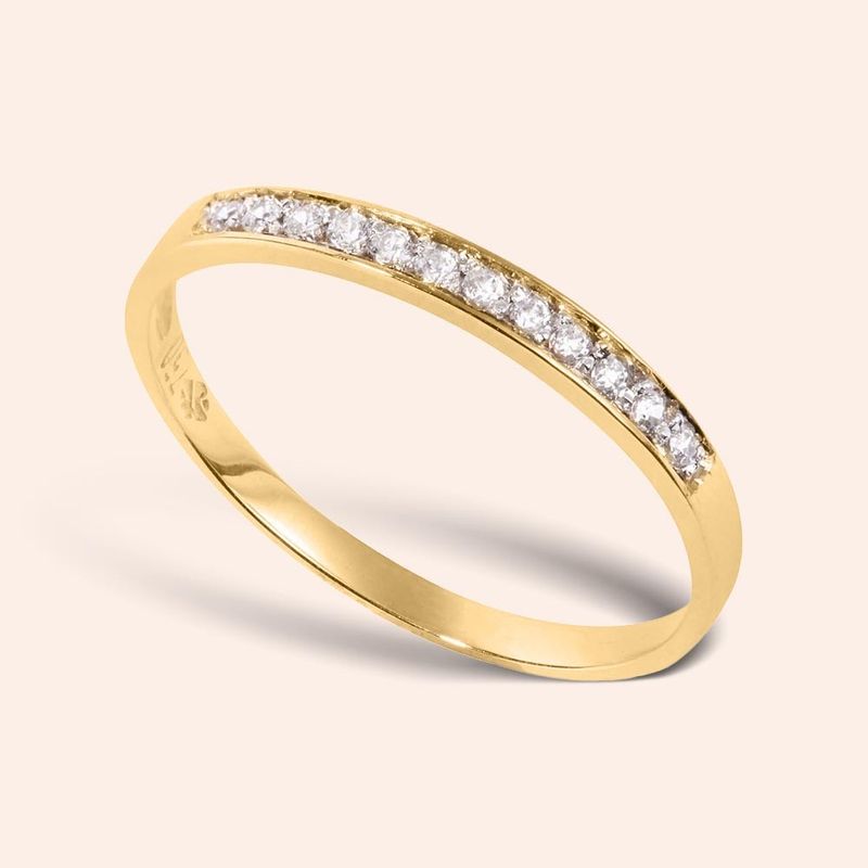 Anel Ouro 18K Aparador Zircônia 305255