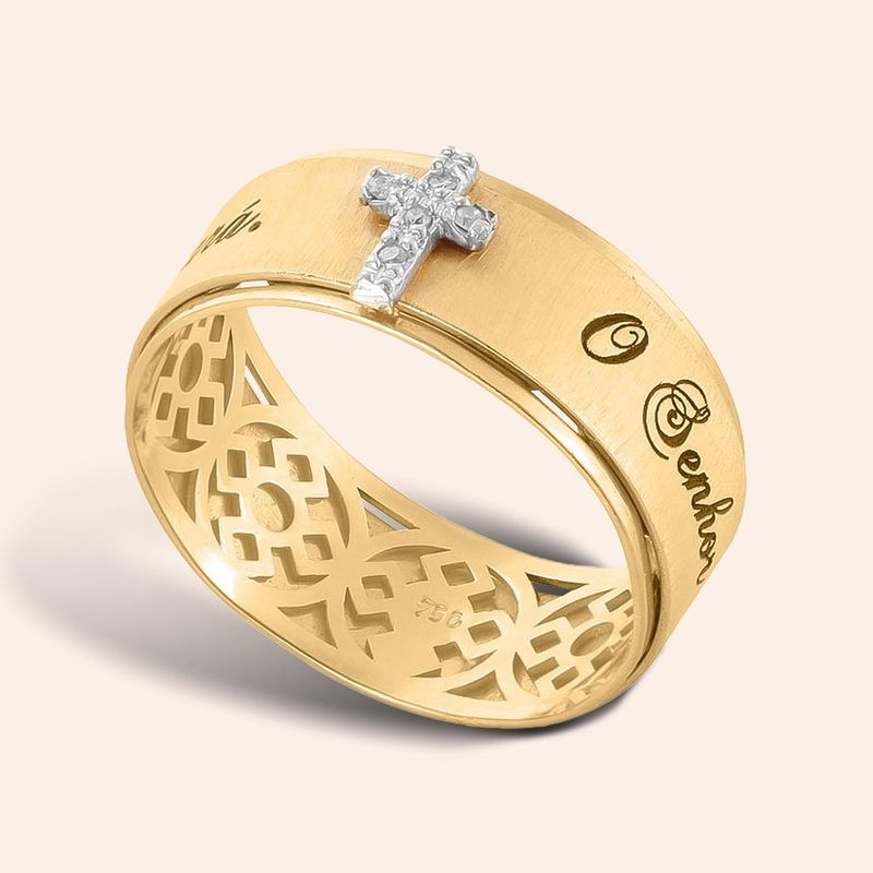 Anel Ouro 18K Cruz 306607