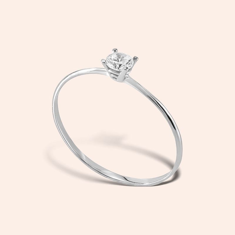 Anel Ouro 18K Solitário Zircônia 309802