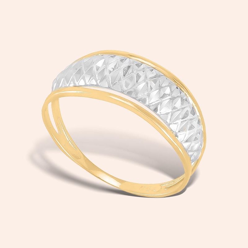 Anel Ouro 18K Diamantado Bicolor 309859