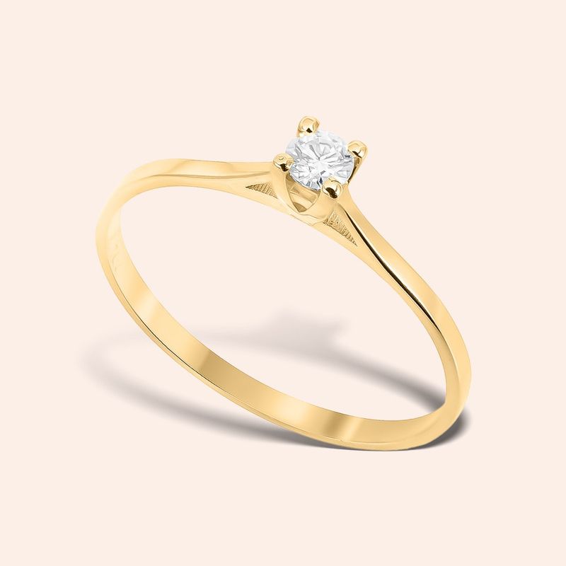 Anel Ouro 18k Solitário Moissanite 312801