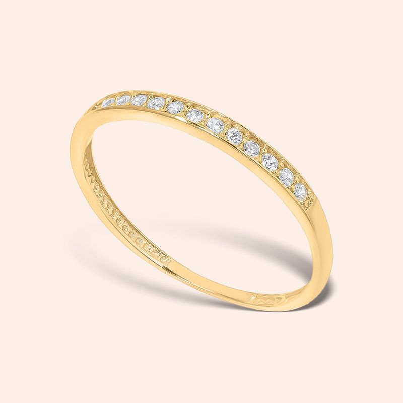 Anel Ouro 18k Aparador Zircônia 313290